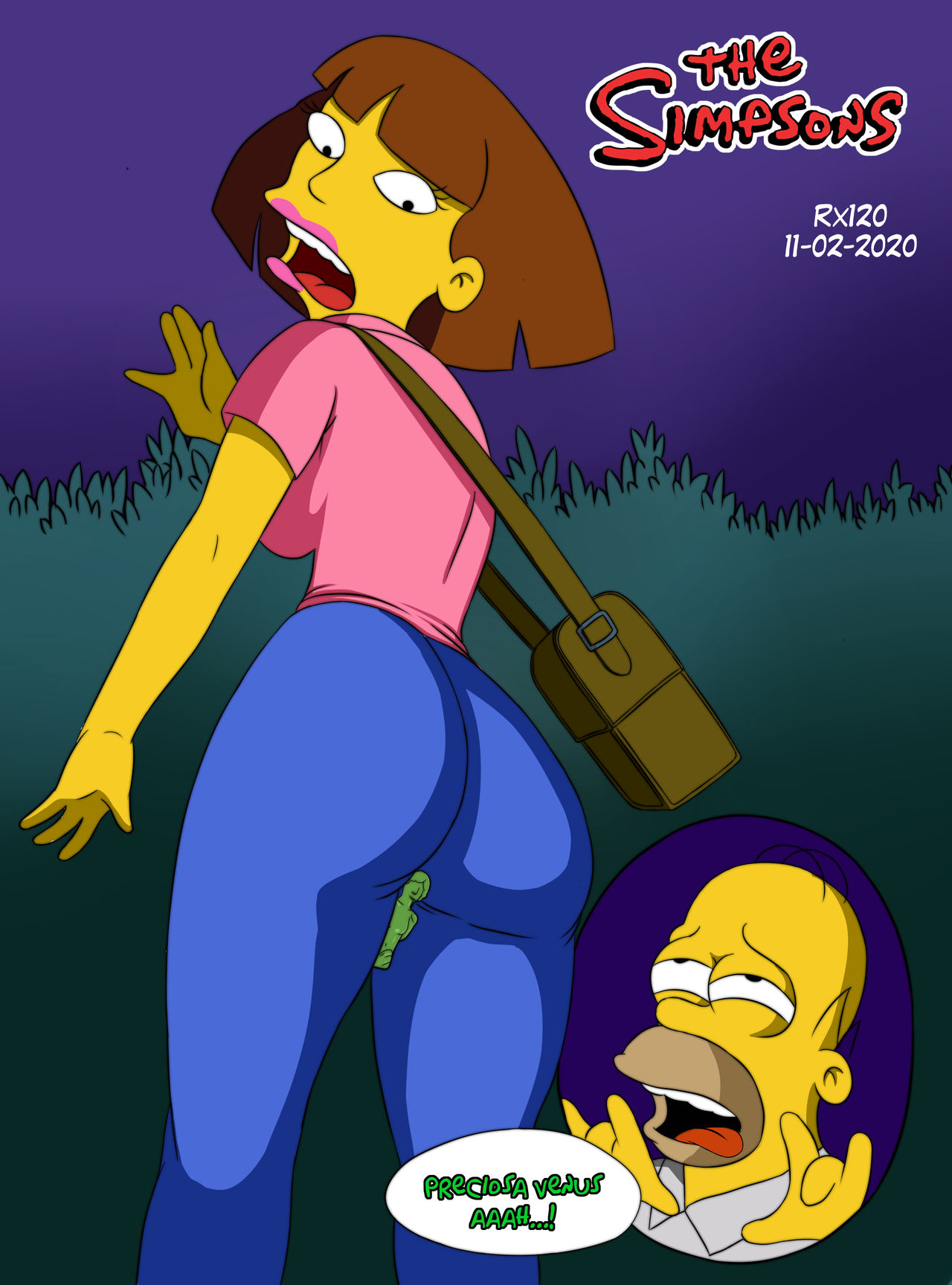 Homero espiando a Marge en un momento íntimo