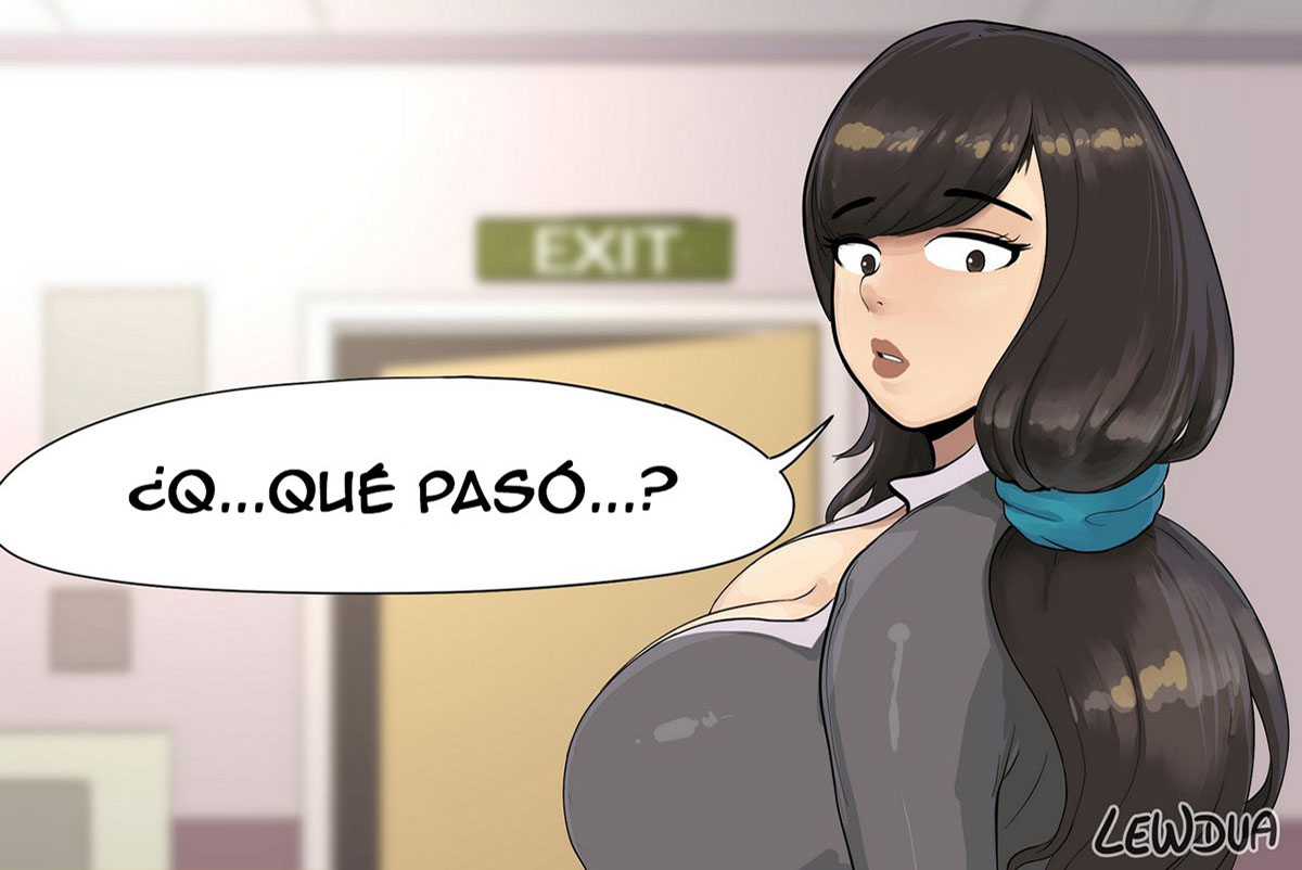 A comic image of a student blushing under a teacher's intense stare