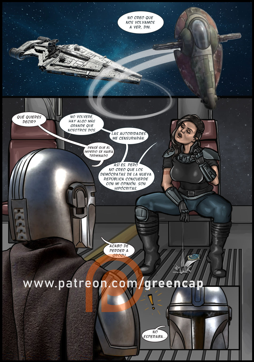 Cara Dune Leaves The Mandalorian - green cap (western) parodia de comic  porno en star wars,. A todo color comic porno.