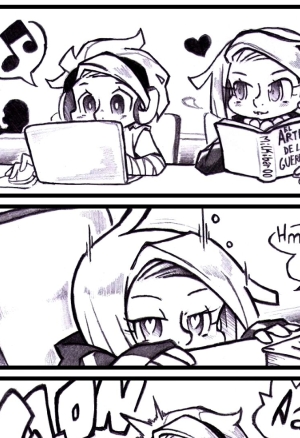 Estudiando en la biblioteca