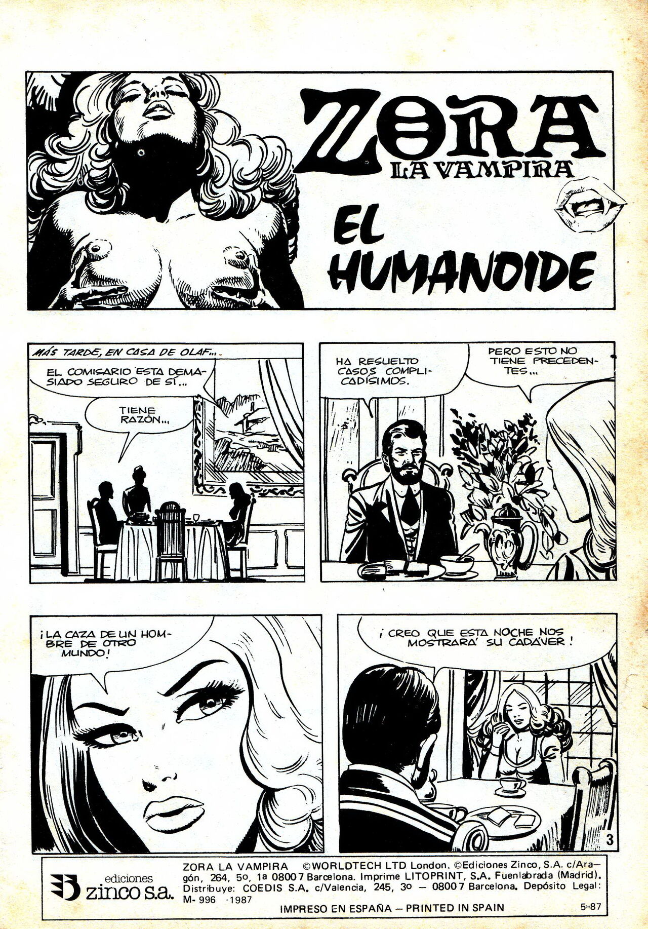 Zora la vampira n.8 - El humanoide & El hombre que mataba con el pensamiento image number 2