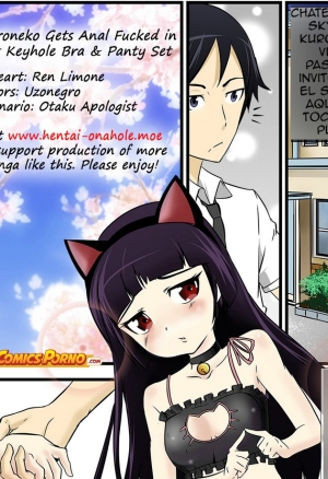 Kuroneko Gets Anal Fucked in Cat Keyhole Bra & Panty Set